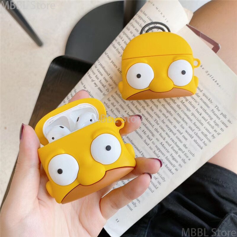 Anime Simpson Silicone Earphone Case With hook for Apple AirPods 1 2 3 Pro Bluetooth headset 2 - The Simpsons Merch