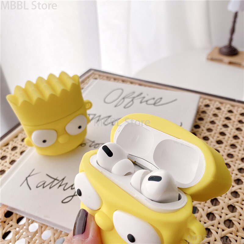 Anime Simpson Silicone Earphone Case With hook for Apple AirPods 1 2 3 Pro Bluetooth headset 3 - The Simpsons Merch