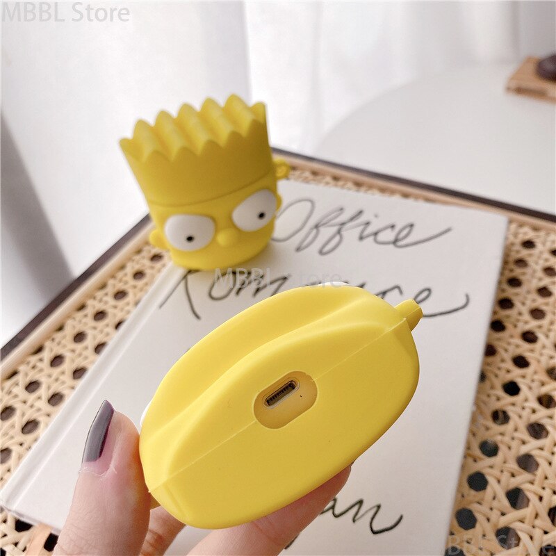Anime Simpson Silicone Earphone Case With hook for Apple AirPods 1 2 3 Pro Bluetooth headset 5 - The Simpsons Merch