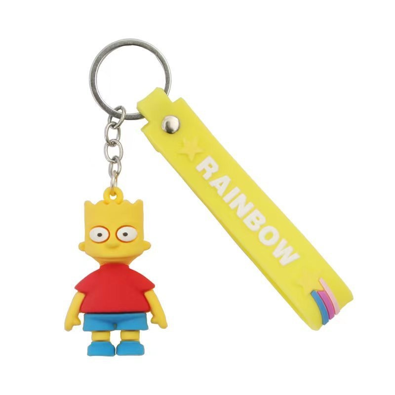 Cartoon Anime The Simpsons Pendant Kawaii Keychains Holder Car Key Chain Key Ring Phone Bag Hanging 3 - The Simpsons Merch