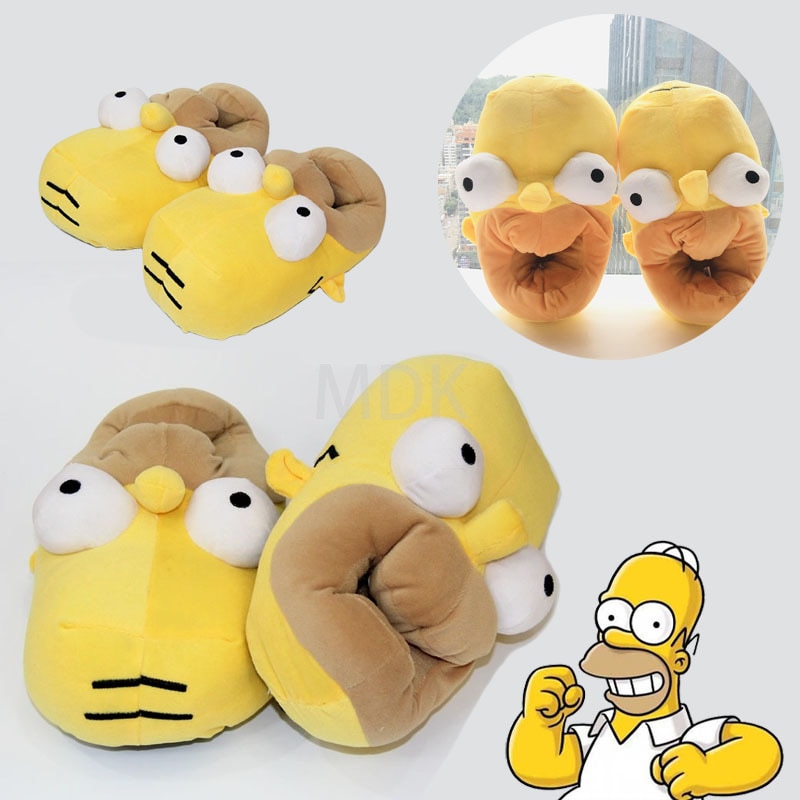 Home Slippers Simpson Shoes Non-slip Soft Winter Warm House Slippers