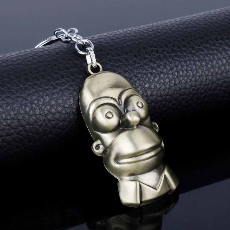 Comic Anime Jewelry Keychain Cartoon Figure Toy Bart Simpson Pendants trinket Key chains Car Keyrings Woman 3 - The Simpsons Merch