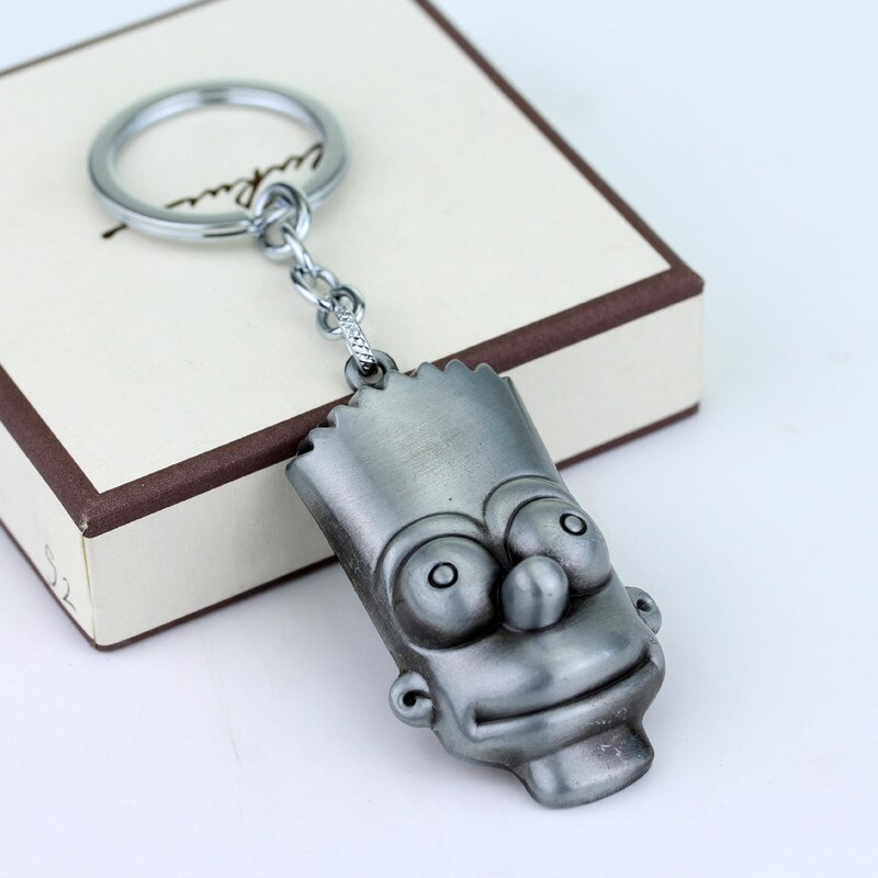 Comic Anime Jewelry Keychain Cartoon Figure Toy Bart Simpson Pendants trinket Key chains Car Keyrings Woman 4 - The Simpsons Merch