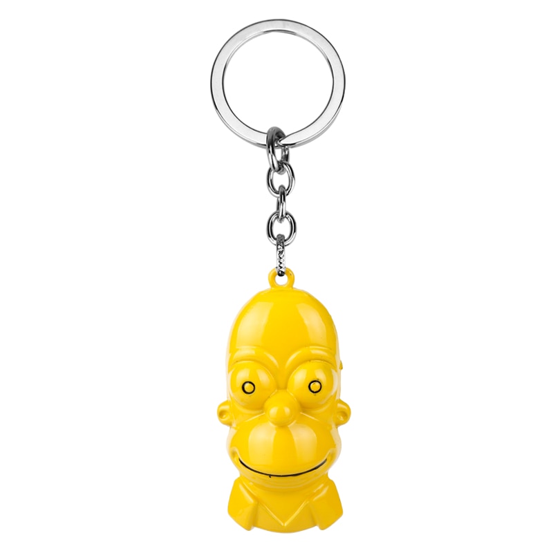 Comic Anime Jewelry Keychain Cartoon Figure Toy Bart Simpson Pendants trinket Key chains Car Keyrings Woman 6 - The Simpsons Shop