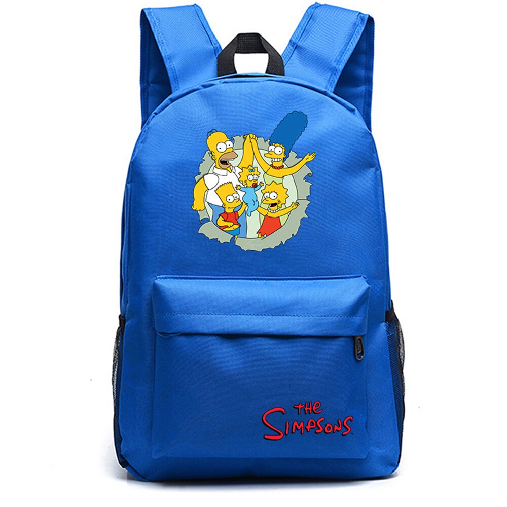 The Simpsons Canvas Backpack Anime Student Schoolbag Teenger Unisex Packsack Mochila Travel Laptop Bag Cartoon 1 - The Simpsons Merch