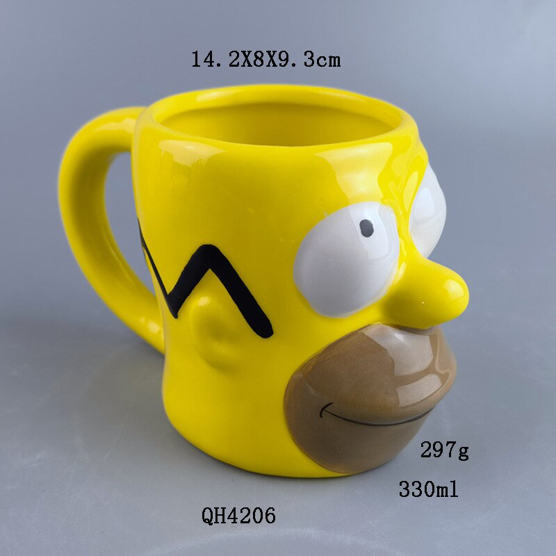 400ml Simps Family Yellow 3D Three dimensional Cartoon Ceramic Mug Household Water Cup Coffee Cup Personalized 5 - The Simpsons Merch